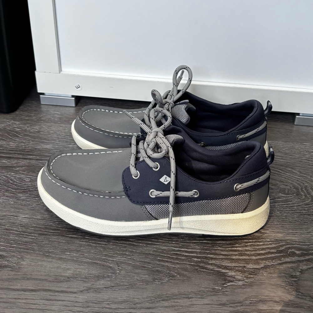 Sperry Gray and Navy Two-Tone Boat Shoes
